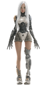 Cyborg Girl Portrait V3 Vinyl Car Decal Sticker – Waterproof & UV-Resistant 4.8533333333333335"