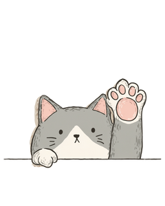 Kawaii Cat Illustration Vinyl Car Decal Sticker – Waterproof & UV-Resistant 4.0"