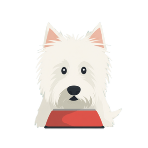 Westie Eating Vinyl Car Decal Sticker – Waterproof & UV-Resistant 3.4133333333333336"