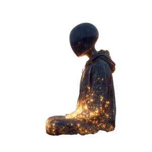 Cosmic Meditator Figure Vinyl Car Decal Sticker – Waterproof & UV-Resistant 3.4133333333333336"
