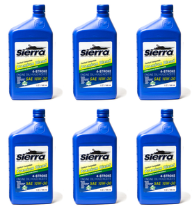 6x Sierra Marine Premium Blend 4-Stroke Catalyst Engine Oil | NMMA FC-W Certified | Superior Corrosion Protection
