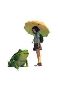 Umbrella Frog Rain Vinyl Car Decal Sticker – Waterproof & UV-Resistant 4.4