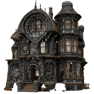 Victorian House Facade Vinyl Car Decal Sticker – Waterproof & UV-Resistant 6.826666666666667"