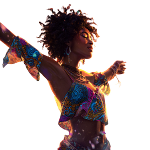 Dancing Afrobeat Woman Vinyl Car Decal Sticker – Waterproof & UV-Resistant 3.4133333333333336"