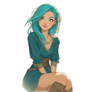 Aquamarine Mage Portrait Vinyl Car Decal Sticker – Waterproof & UV-Resistant 3.4133333333333336"