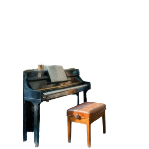 Watercolor Piano Scene Vinyl Car Decal Sticker – Waterproof & UV-Resistant 6.826666666666667"