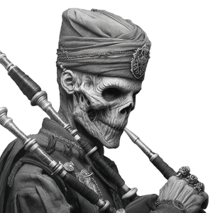 Undead Celtic Bagpiper Vinyl Car Decal Sticker – Waterproof & UV-Resistant 3.4133333333333336"