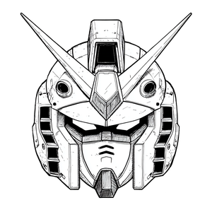 Futuristic Gundam Helmet Vinyl Car Decal Sticker – Waterproof & UV-Resistant 6.826666666666667"