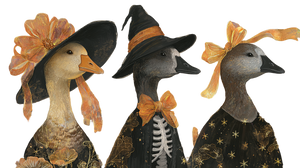 Costumed Geese Illustration Vinyl Car Decal Sticker – Waterproof & UV-Resistant 5.4