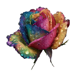 Rainbow Rose Droplets Vinyl Car Decal Sticker – Waterproof & UV-Resistant 3.4133333333333336"