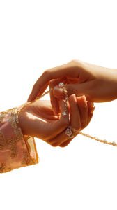 Elegant Hands Holding Rakhi Vinyl Car Decal Sticker – Waterproof & UV-Resistant 9.706666666666667"