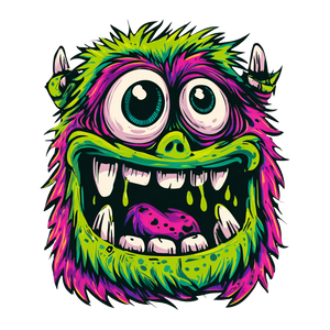 Cartoon Monster Illustration Vinyl Car Decal Sticker – Waterproof & UV-Resistant 6.826666666666667"