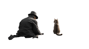 Rooftop Worker And Cat Vinyl Car Decal Sticker – Waterproof & UV-Resistant 2.72"