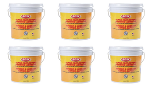 6x Alpha 8019 Roof Adhesive | Water-Based Solution for RV Roof Repair | 1 Gallon Bucket | Quick-Dry Formula
