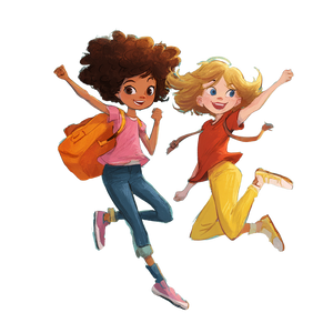 Jumping Girls Illustration Vinyl Car Decal Sticker – Waterproof & UV-Resistant 3.4133333333333336"