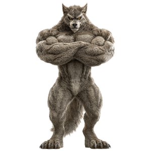 Muscular Wolf Humanoid V3 Vinyl Car Decal Sticker – Waterproof & UV-Resistant 3.4133333333333336"