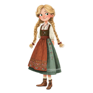 Dirndl Illustration Vinyl Car Decal Sticker – Waterproof & UV-Resistant 6.826666666666667"