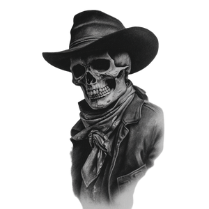 Cowboy Skull Tattoo Vinyl Car Decal Sticker – Waterproof & UV-Resistant 6.826666666666667"