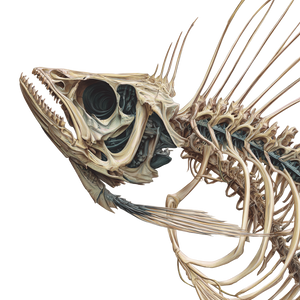 Fish Skeleton Illustration V2 Vinyl Car Decal Sticker – Waterproof & UV-Resistant 3.4133333333333336"