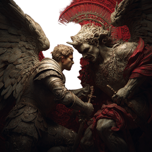 Saint Michael Demon Vinyl Car Decal Sticker – Waterproof & UV-Resistant 3.4133333333333336"