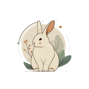 Stylized Bunny Logo Vinyl Car Decal Sticker – Waterproof & UV-Resistant 3.4133333333333336"