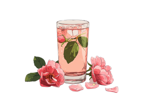 Rose Drink Illustration Vinyl Car Decal Sticker – Waterproof & UV-Resistant 6.1866666666666665"