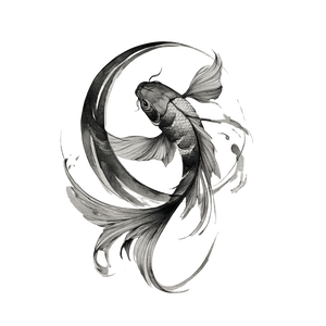 Moon Fish Tattoo Vinyl Car Decal Sticker – Waterproof & UV-Resistant 3.4133333333333336"