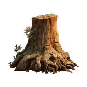 Stylized Tree Stump Vinyl Car Decal Sticker – Waterproof & UV-Resistant 3.4133333333333336"