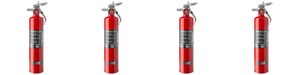 4x H3R 2.5lb Fire Extinguisher | UL Rated 1-A:10-B:C | USCG Approved | Steel Red | Rechargeable