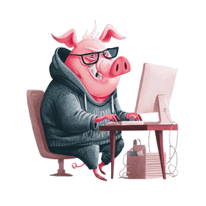 Hacker Pig Vinyl Car Decal Sticker – Waterproof & UV-Resistant 3.4133333333333336"