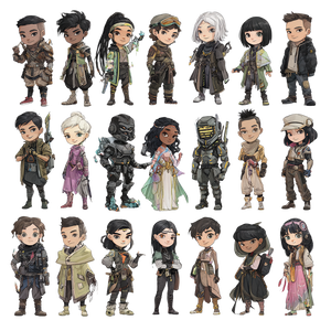 Sci-Fi Chibi Characters Vinyl Car Decal Sticker – Waterproof & UV-Resistant 3.4133333333333336"