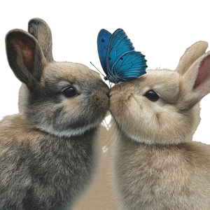 Bunnies And Butterfly Vinyl Car Decal Sticker – Waterproof & UV-Resistant 3.4133333333333336"