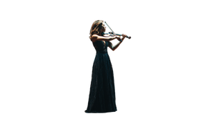 Woman Playing Violin Vinyl Car Decal Sticker – Waterproof & UV-Resistant 2.72"