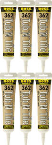 6x BOSS  362 Biscuit Caulk Sealant | Perfect for Sealing Around Showers, Bathtubs | Paintable Acrylic 5.5oz Tube