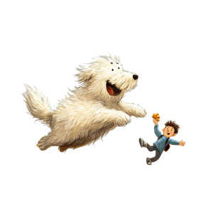 Dog Chasing Snack Vinyl Car Decal Sticker – Waterproof & UV-Resistant 3.4133333333333336"