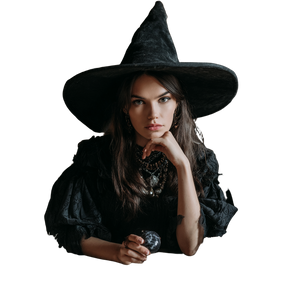Young Brunette Witch Vinyl Car Decal Sticker – Waterproof & UV-Resistant 6.826666666666667"