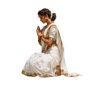 Praying Indian Lady Vinyl Car Decal Sticker – Waterproof & UV-Resistant 3.4133333333333336"