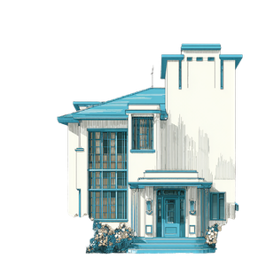 Art Deco House V2 Vinyl Car Decal Sticker – Waterproof & UV-Resistant 6.826666666666667"