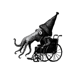 Sick Squid In Wheelchair Vinyl Car Decal Sticker – Waterproof & UV-Resistant 6.826666666666667"