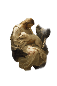 Christ Embracing Lamb Vinyl Car Decal Sticker – Waterproof & UV-Resistant 8.96"