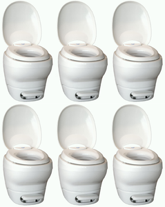 6x Thetford Toilet 31084 Aqua-Magic Bravura; Permanent; High Profile; Round Seat With 16-1/4 Inch Seat Height; Pedal Flush Control; Pulsating Flush; White; Without Water-Saving Hand Sprayer; With Sample 8 Ounce Bottle Aqua Kem 6x Thetford Toilet 31084 Aqua-Magic Bravura; Permanent; High Profile; Round Seat With 16-1/4 Inch Seat Height; Pedal Flush Control; Pulsating Flush; White; Without Water-Saving Hand Sprayer; With Sample 8 Ounce Bottle Aqua Kem