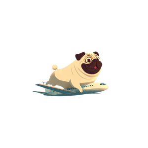 Flying Pug Vector Vinyl Car Decal Sticker – Waterproof & UV-Resistant 3.4133333333333336"