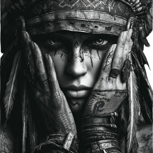Warrior Woman Portrait V12 Vinyl Car Decal Sticker – Waterproof & UV-Resistant 6.826666666666667"