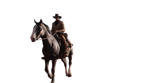 Lone Cowboy Riding V2 Vinyl Car Decal Sticker – Waterproof & UV-Resistant 2.72"