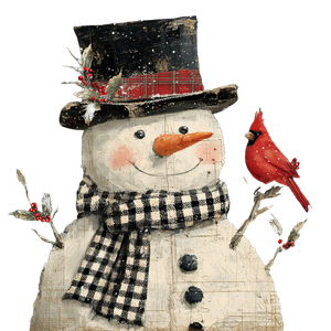 Vintage Snowman Painting V2 Vinyl Car Decal Sticker – Waterproof & UV-Resistant 3.4133333333333336"