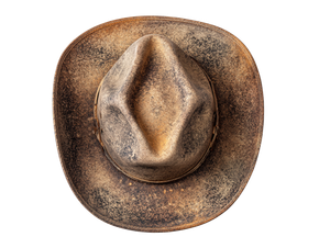 Weathered Cowboy Hat Vinyl Car Decal Sticker – Waterproof & UV-Resistant 6.1866666666666665"