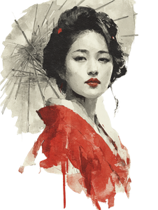 Japanese Geisha Portrait V2 Vinyl Car Decal Sticker – Waterproof & UV-Resistant 4.1066666666666665"