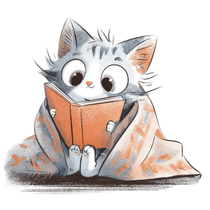 Cartoon Kitten Reading Vinyl Car Decal Sticker – Waterproof & UV-Resistant 3.4133333333333336"