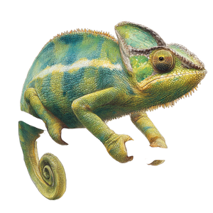 Comic Chameleon Illustration Vinyl Car Decal Sticker – Waterproof & UV-Resistant 3.4133333333333336"
