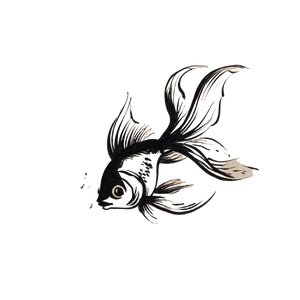 Whimsical Goldfish Sketch Vinyl Car Decal Sticker – Waterproof & UV-Resistant 3.4133333333333336"